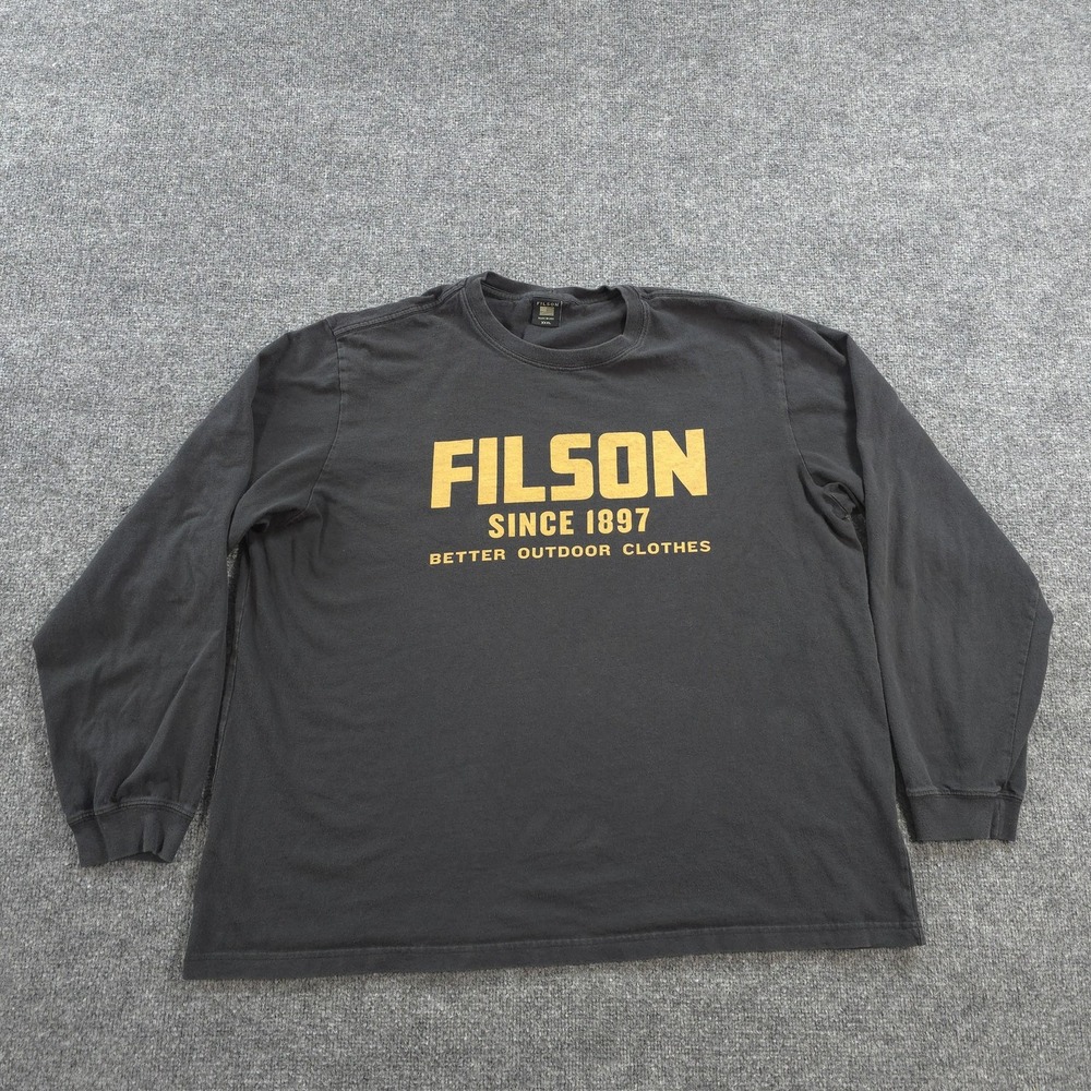 Filson Shirt Mens 4XL Black Pioneer Long Sleeve Outdoors Hiking Graphic Tee USA